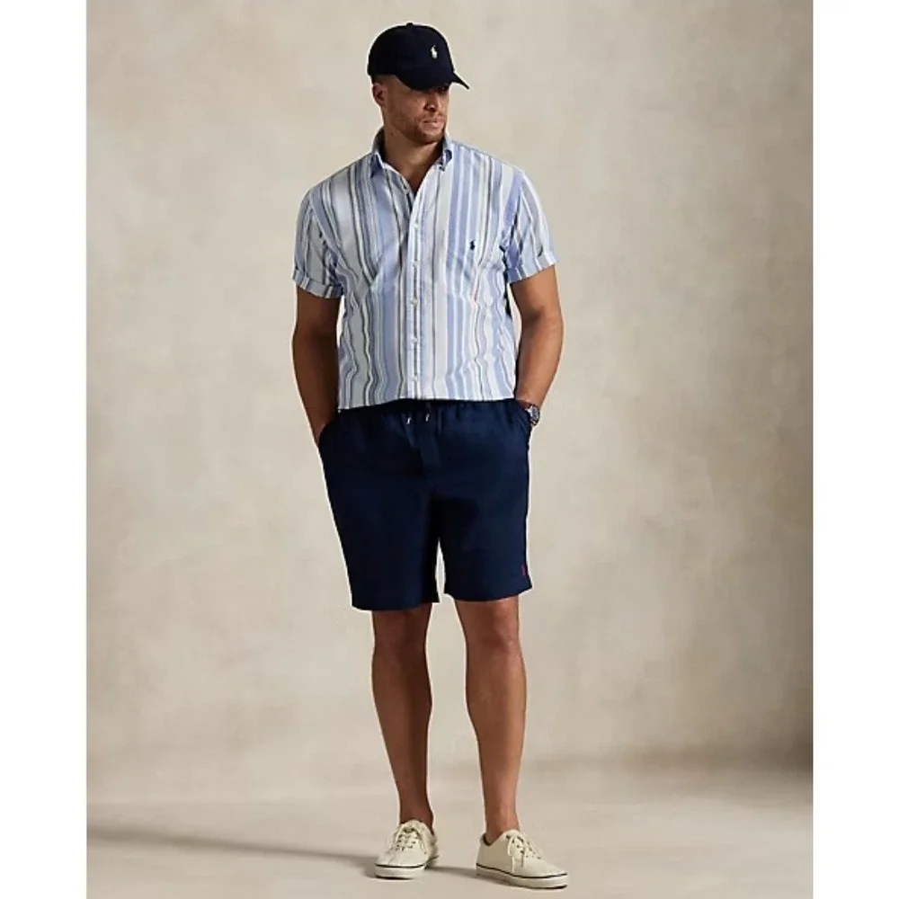 Polo Ralph Lauren Classic Fit Blue Striped Oxford Shirt Men's Size 4XLT NWT